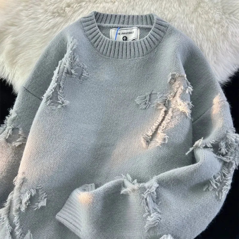 Wool Cross Fringe Sweater