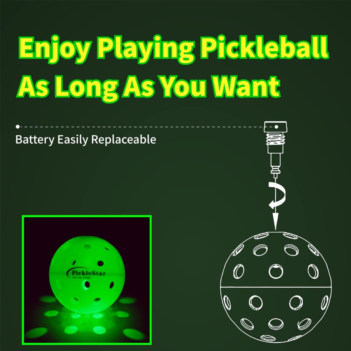 Light Up PickleBalls (4 Pack)